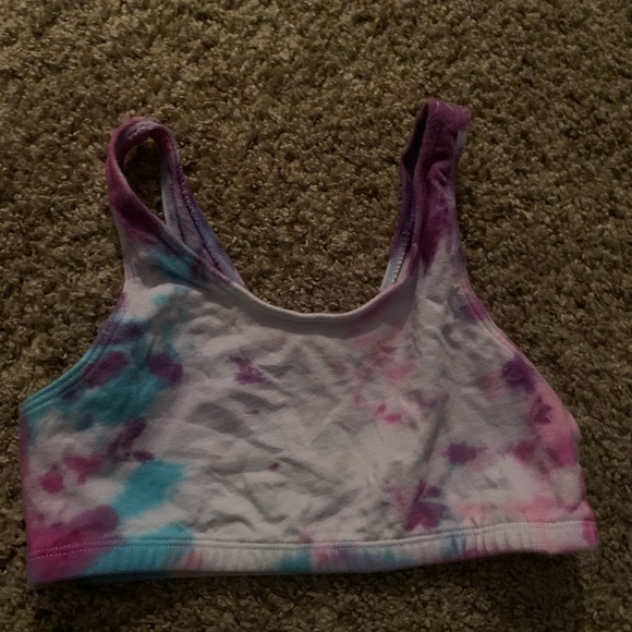 NWT pink/ purple/ blue tie dye sports bra - Picture 13 of 16